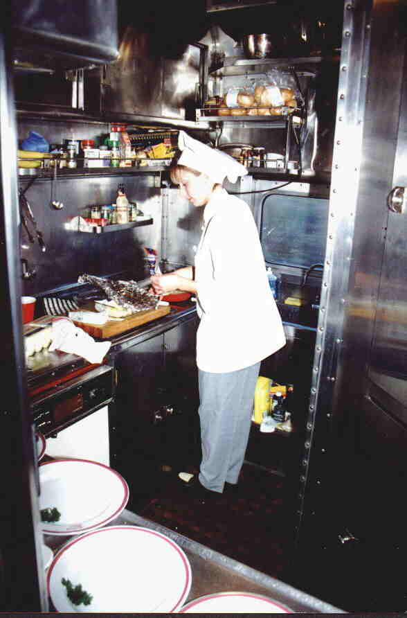 NS Chef Tiffiny Grale prepares breakfast prior to arrival at Chicago 9/97